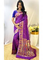 Paithani Silk Magenta Festival Wear Weaving Saree